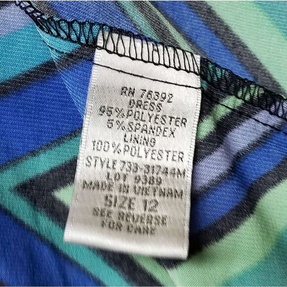 VINTAGE 90s Olivia Matthews Psychedelic Dress - Picture 16 of 16